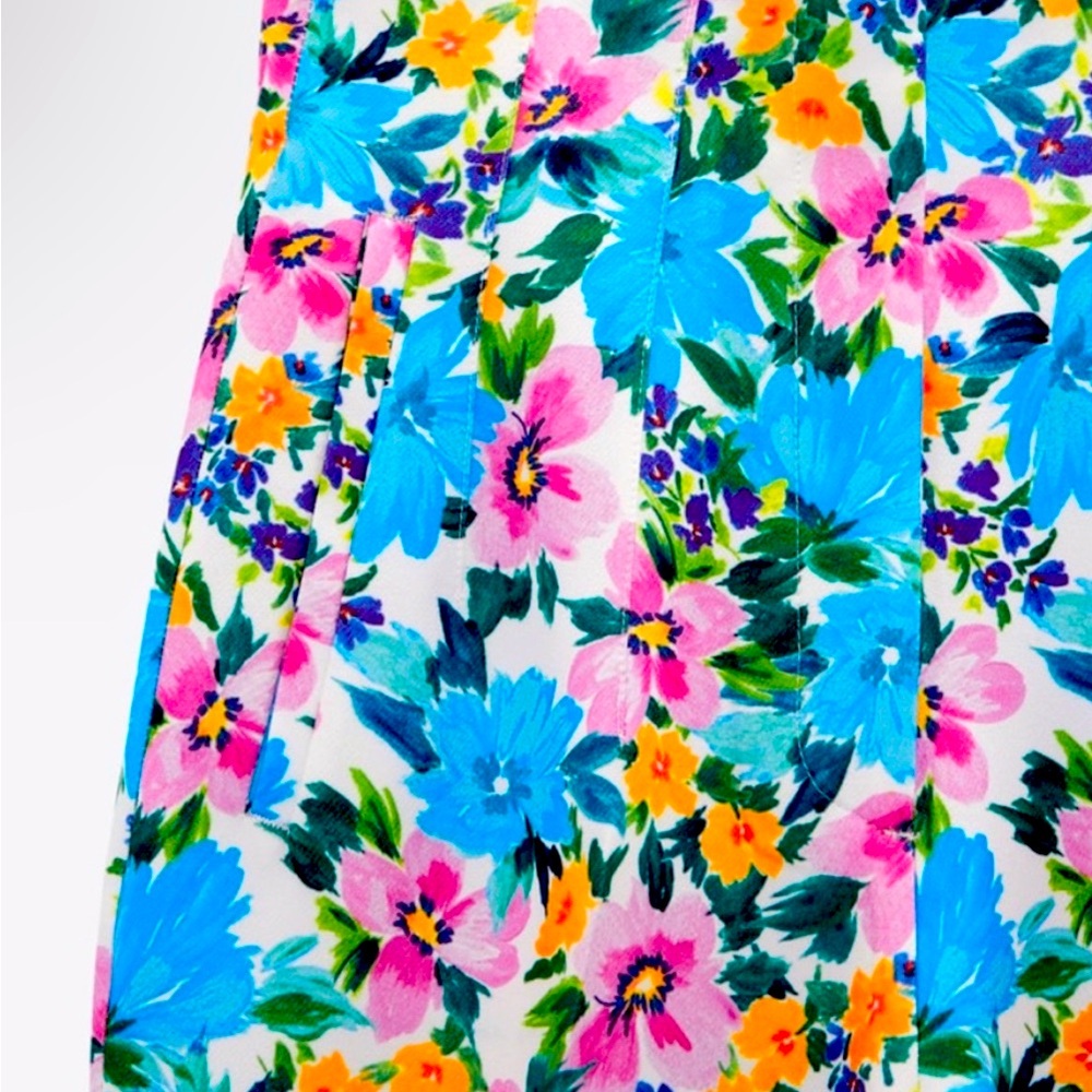 Zara bright floral high-waisted pant